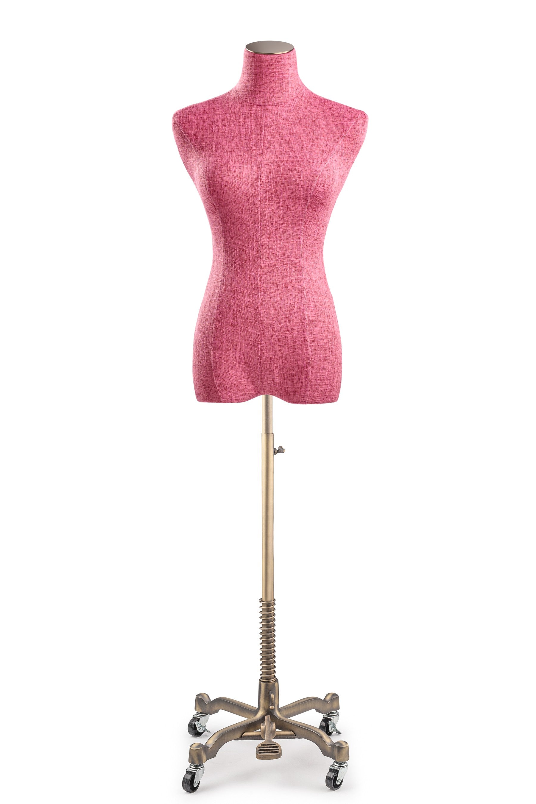 Female Display Dress Form on Metal Rolling Base