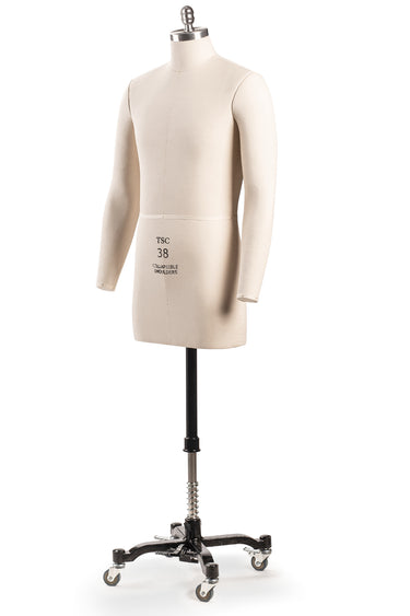 Professional Male Half Body Dress Form w/ Collapsible Shoulders