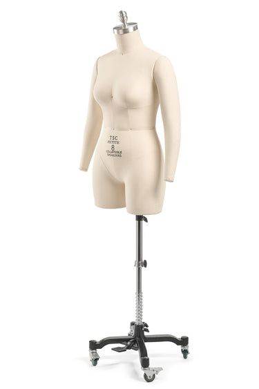 Professional Female 3/4 Body Dress Form w/ Collapsible Shoulders (Petite Sizing)