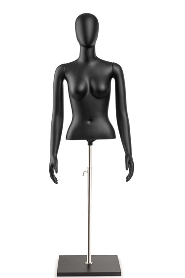 Female Egghead Torso Mannequin with Removable Arms
