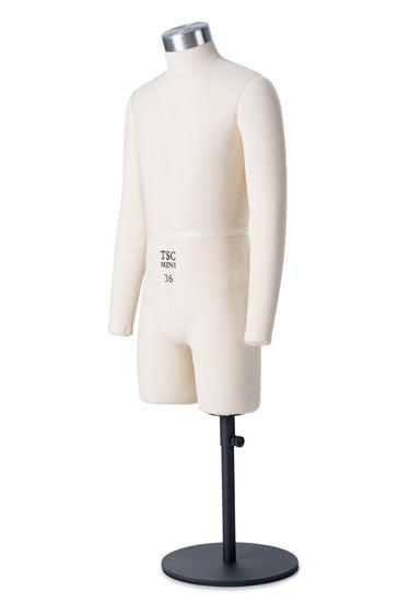 Half Scale Professional Male 3/4 Body Dress Form ("Miniform") w/ Removable Arms