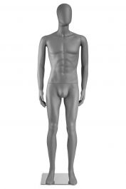 6ft Tall Gray Lacquered Mannequin Male Figure.