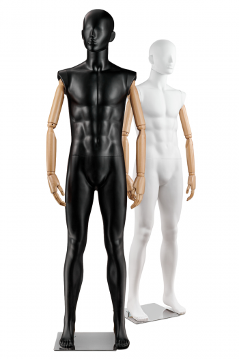 Male Abstract Mannequin in Straight Leg Pose w/ Articulating Arms (AP Series)