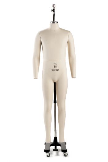 Professional Male Full Body Dress Form w/ Collapsible Shoulders and Removable Arms