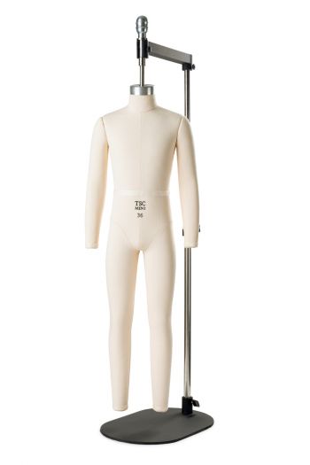 Half Scale Professional Male Full Body Dress Form ("Miniform") w/ Removable Arms