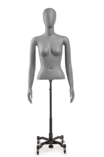 Female Egghead Torso Mannequin with Removable Arms 