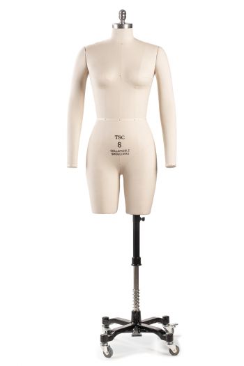 Professional Petite Female 3/4 Body Dress Form w/ Collapsible Shoulders and Removable Arms