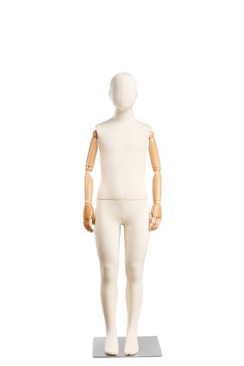 Child Fabric Wrapped Mannequin in Standing or Sitting Pose w/ Articulating Arms (WP Series)