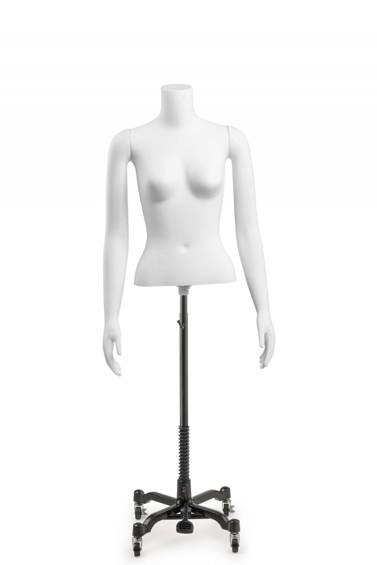 Full Body Headless Sam Series Standing Torso - Mannequin & Clothing From -  Hands on Hip Right Leg Out - Gloss White Finish