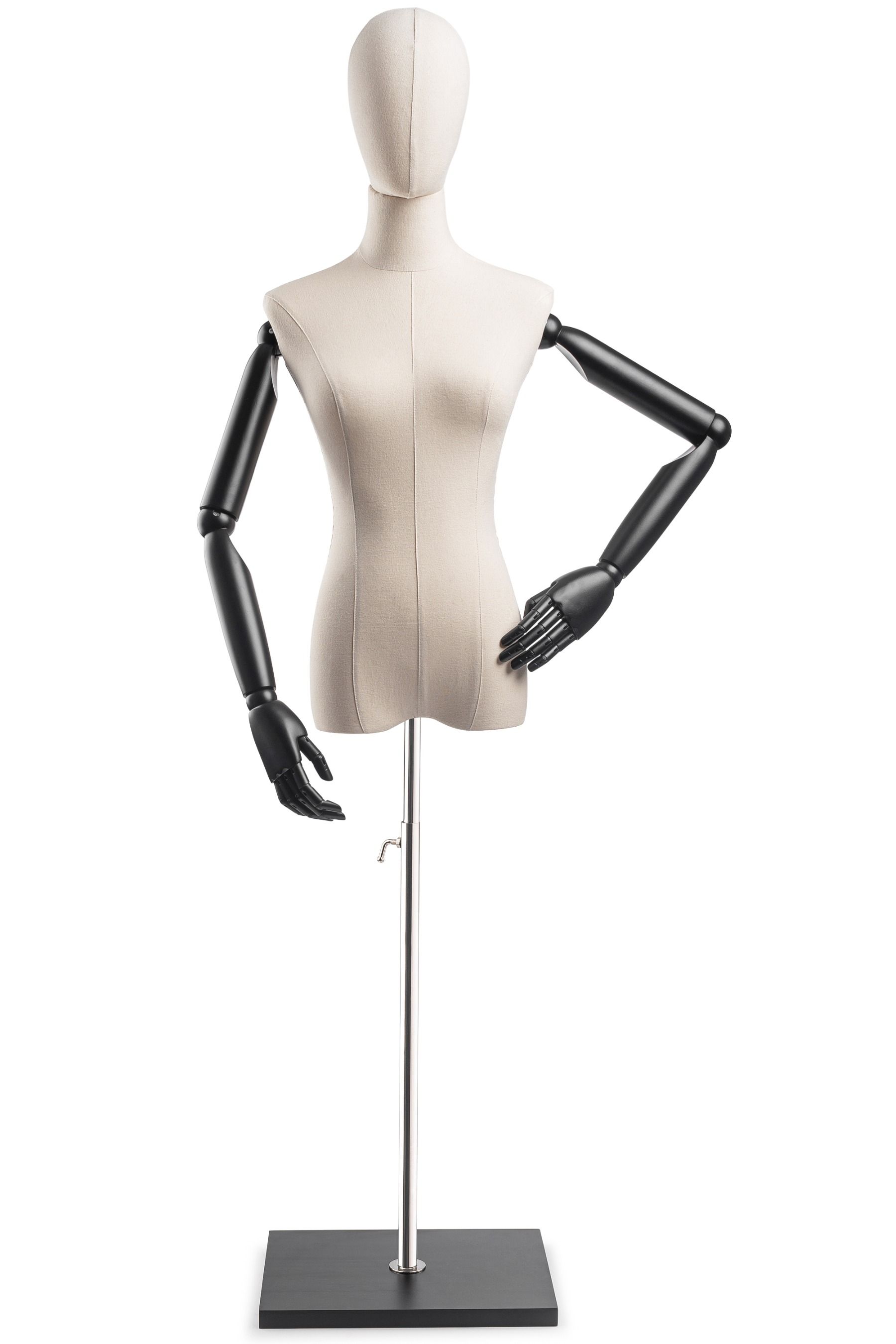 Half Body Female Display Dress Form Mannequin,Black Linen