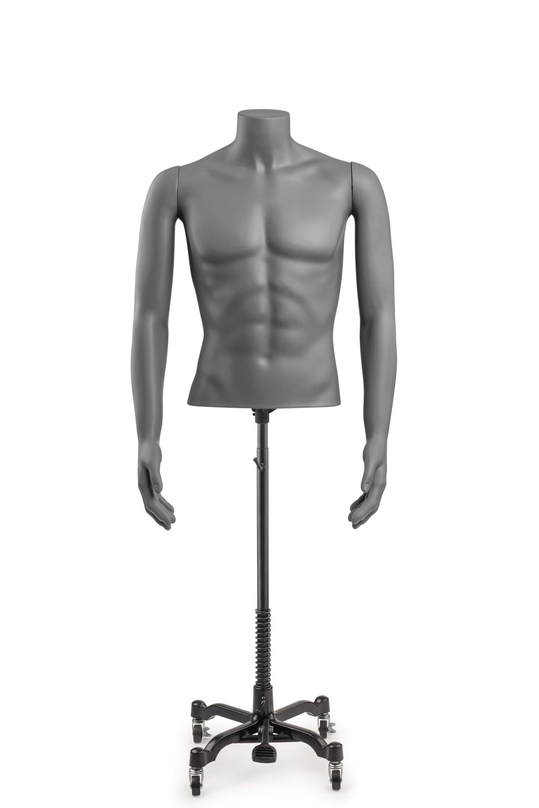 Male Headless Torso Mannequin with Removable Arms, White Color