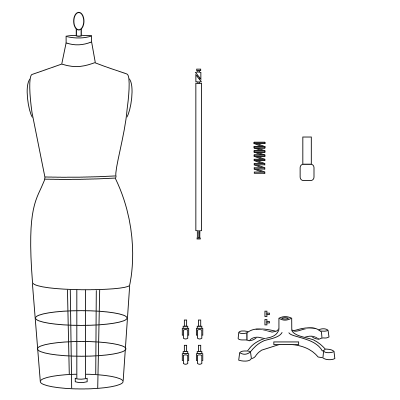 Professional Dressmakers Mannequin Form with Vintage Base & Cage