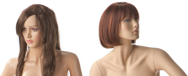 examples of female realistic mannequins, fiberglass and plastic