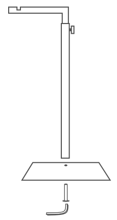 attaching steel colored pole to the flat platform for mannequin dress form metal hanging base