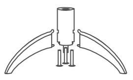 attaching tripod legs to the mannequin dress form metal central cylinder