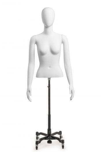 Female Egghead Torso Mannequin with Removable Arms 